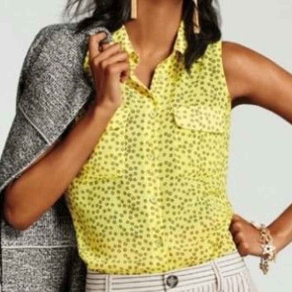 CAbi Floral Blouse - Tan and Black